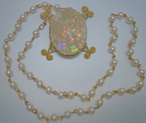faux opal necklace